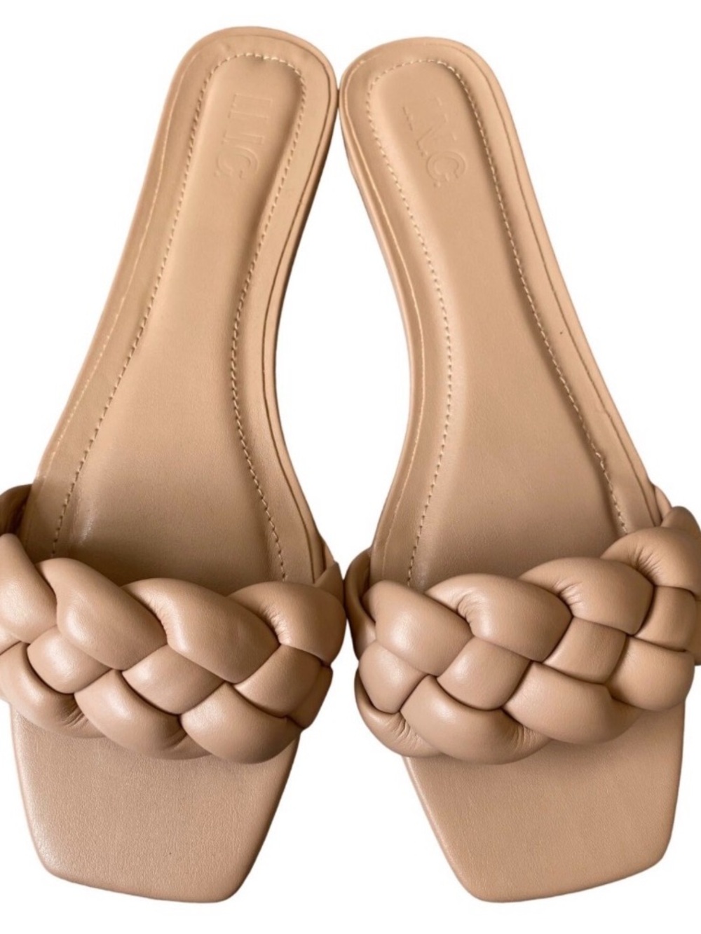 INC International Concepts Braided Slide Sandals in Beige